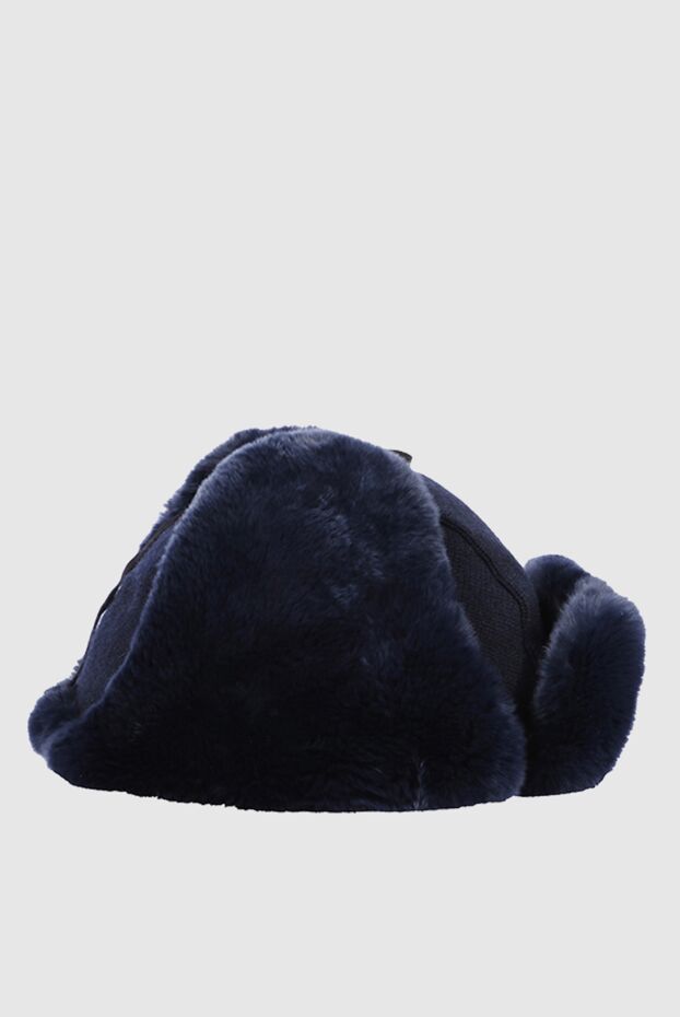Cesare di Napoli dark blue trapper hat with fur for men 148504 - photo 3