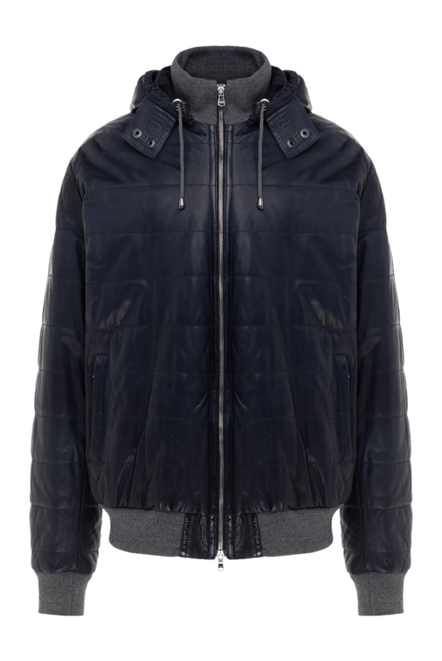 Barba Napoli мужские куртка кожаная синяя мужская купить с ценами и фото 148550 - фото 1