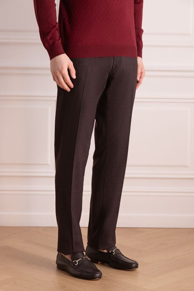 Jacob Cohen brown wool and polyester pants for men 148679 - photo 3