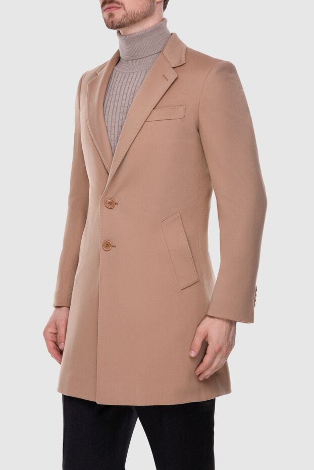 Cesare di Napoli men's beige classic wool coat 148699 - photo 3