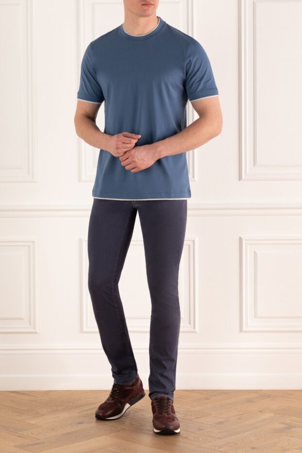 Jacob Cohen men's jeans made of premium cotton twill in rich blue color 148798 - photo 2