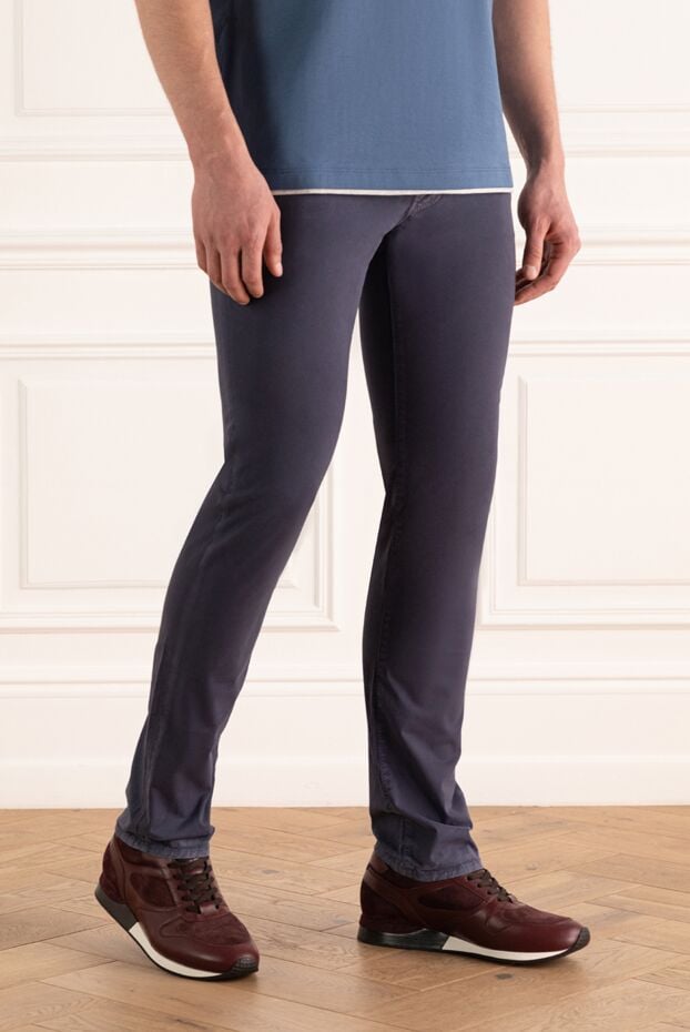 Jacob Cohen men's jeans made of premium cotton twill in rich blue color 148798 - photo 3