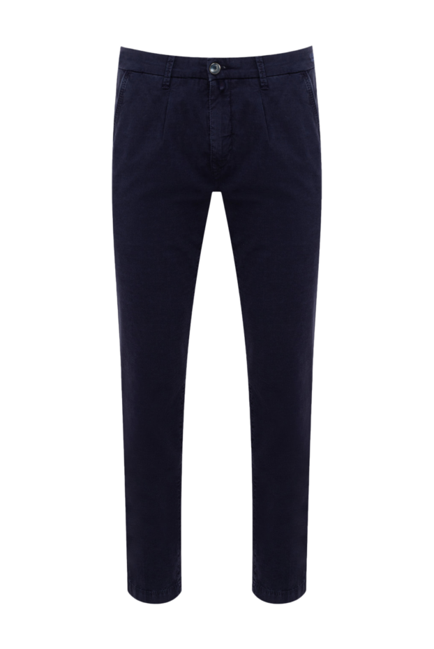 Jacob Cohen dark blue cotton trousers with pleats and slit pockets with flaps 148830 - photo 1