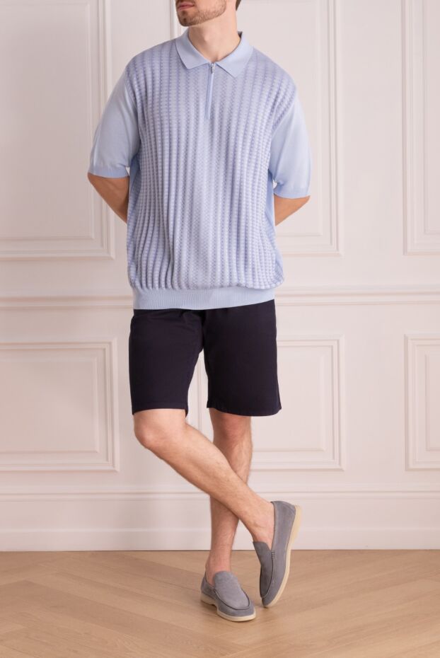 Zilli мужские шорты из хлопка синие мужские купить с ценами и фото 148969 - фото 2