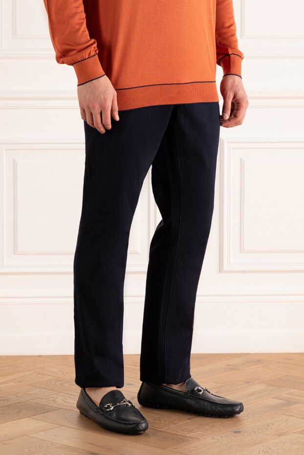 Zilli men's cotton jeans with decorative seam and logo 148971 - photo 3