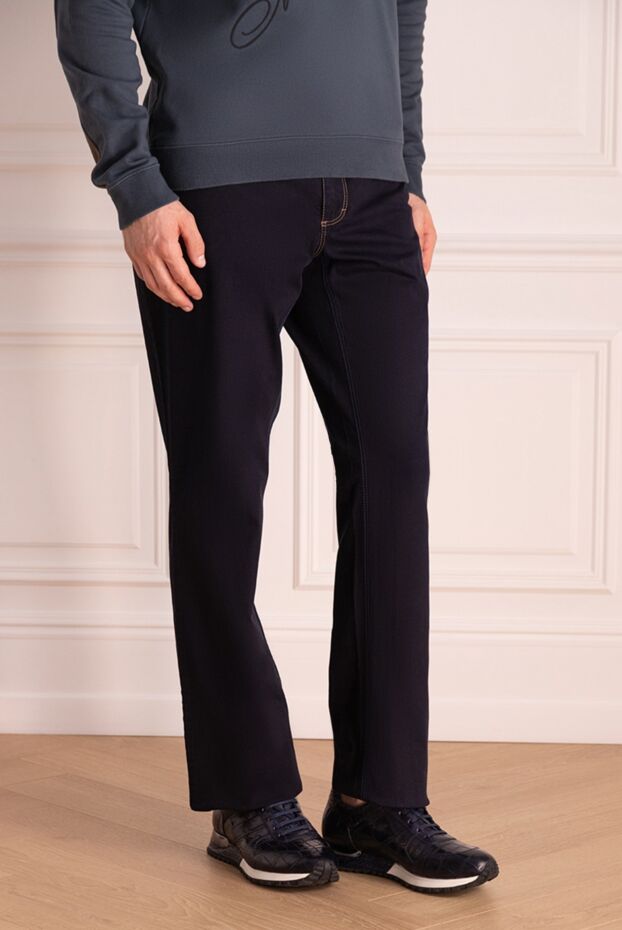 Zilli men's denim jeans with decorative seams on pockets 148972 - photo 3
