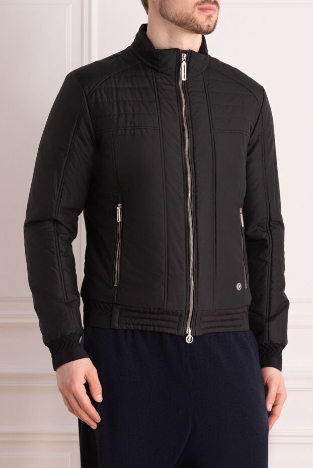 Stefano Ricci black silk jacket with a zip-up closure and a stand-up collar 149020 - photo 3
