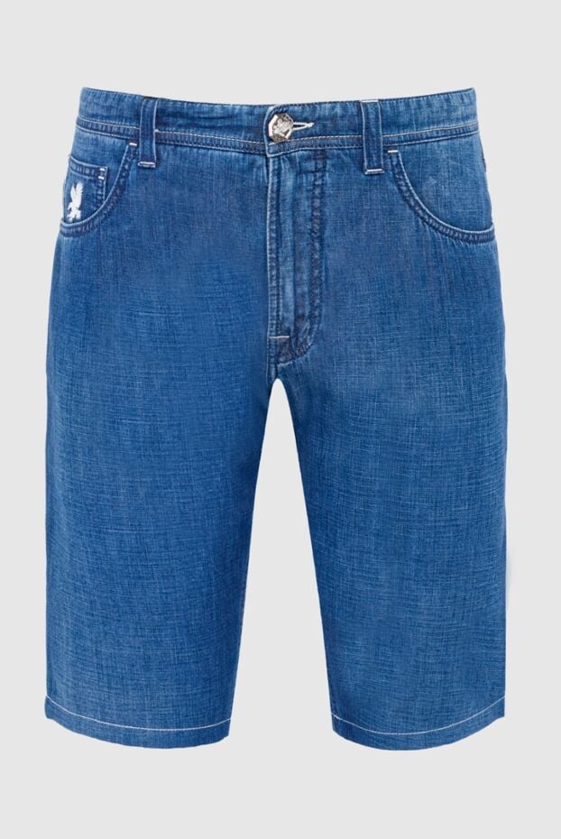 Stefano Ricci blue cotton and linen shorts for men 149038 - photo 1