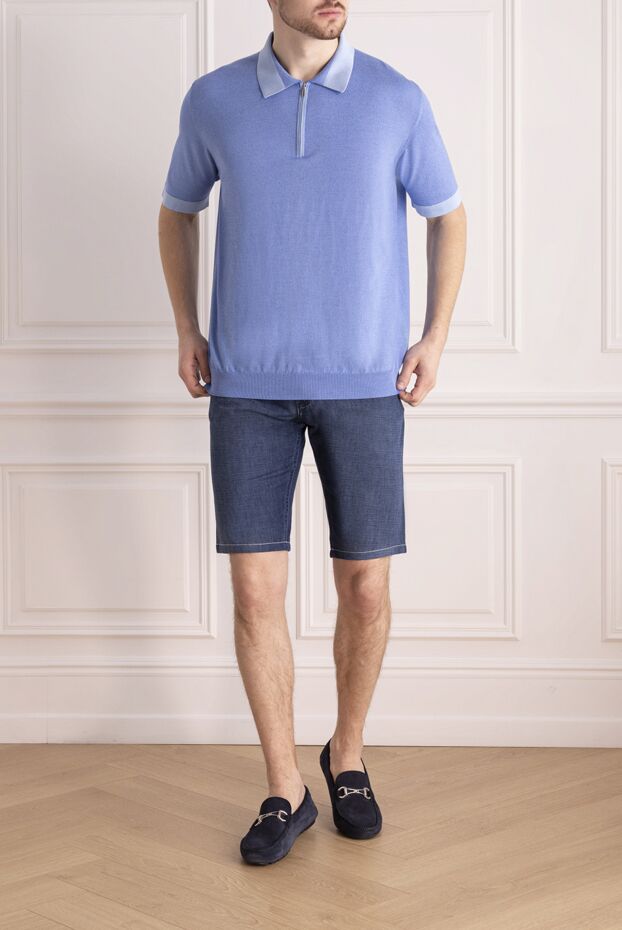 Stefano Ricci blue cotton and linen shorts for men 149038 - photo 2