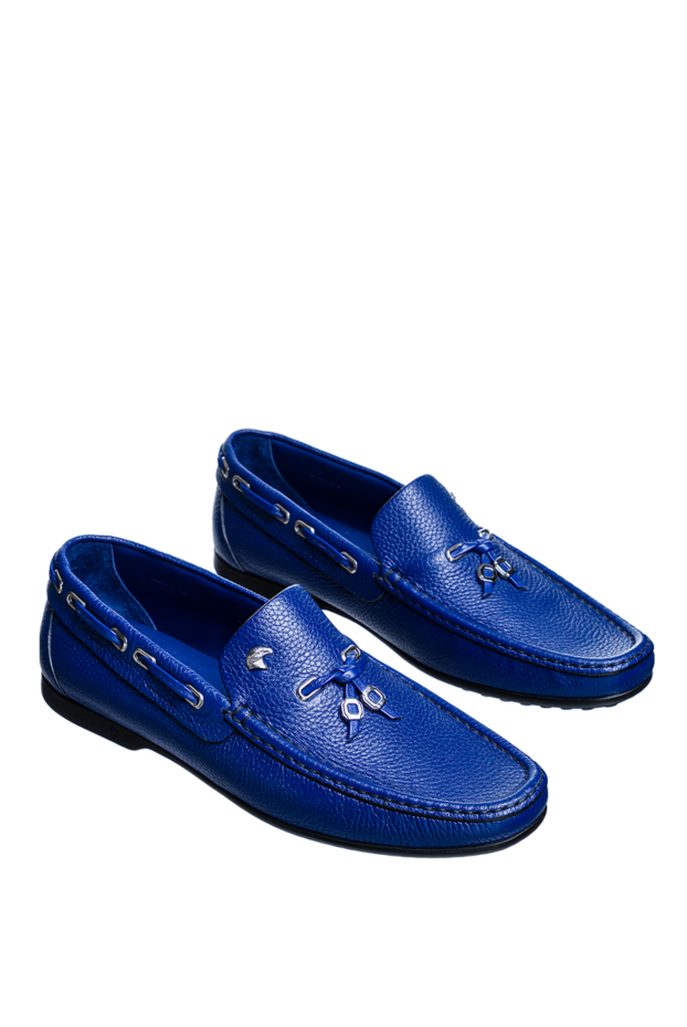 Stefano Ricci blue leather moccasins for men 149077 - photo 3