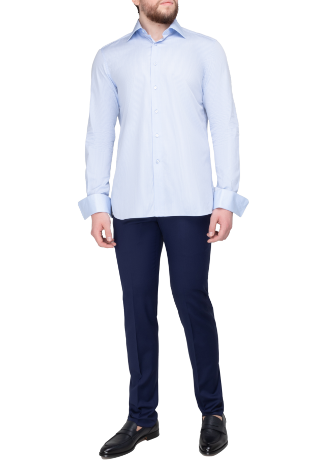 Stefano Ricci blue cotton shirt for men 149103 - photo 2