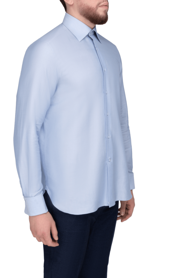 Stefano Ricci blue cotton and silk shirt for men 149106 - photo 3