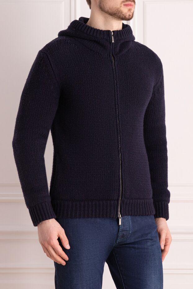 Moorer cardigan for men made of wool and down blue 149227 - photo 3