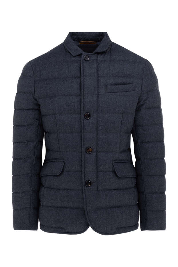 Moorer men's grey textured wool down jacket with stand-up collar and fitted silhouette 149228 - photo 1