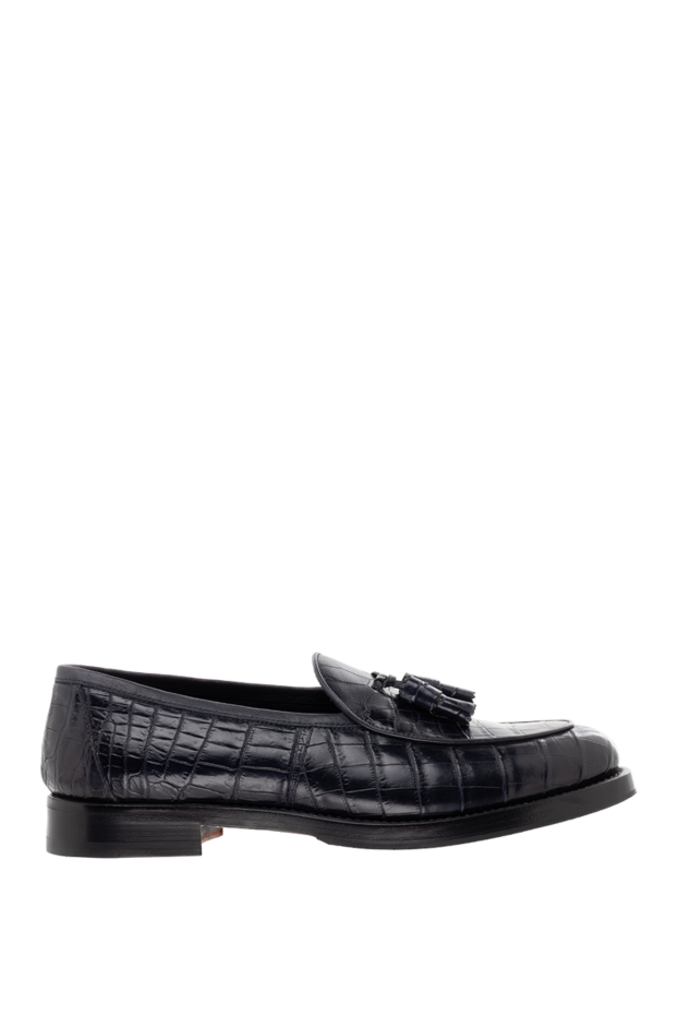 Pellettieri di Parma men's black crocodile leather loafers with tassels 149256 - photo 1