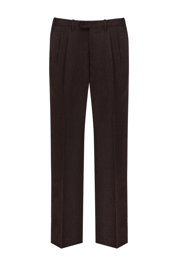 Drumohr men's brown wool trousers with tucks 149426 - photo 1