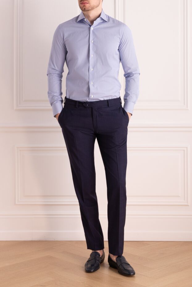 Alessandro Gherardi man blue cotton shirt for men buy with prices and photos 149450 - photo 2