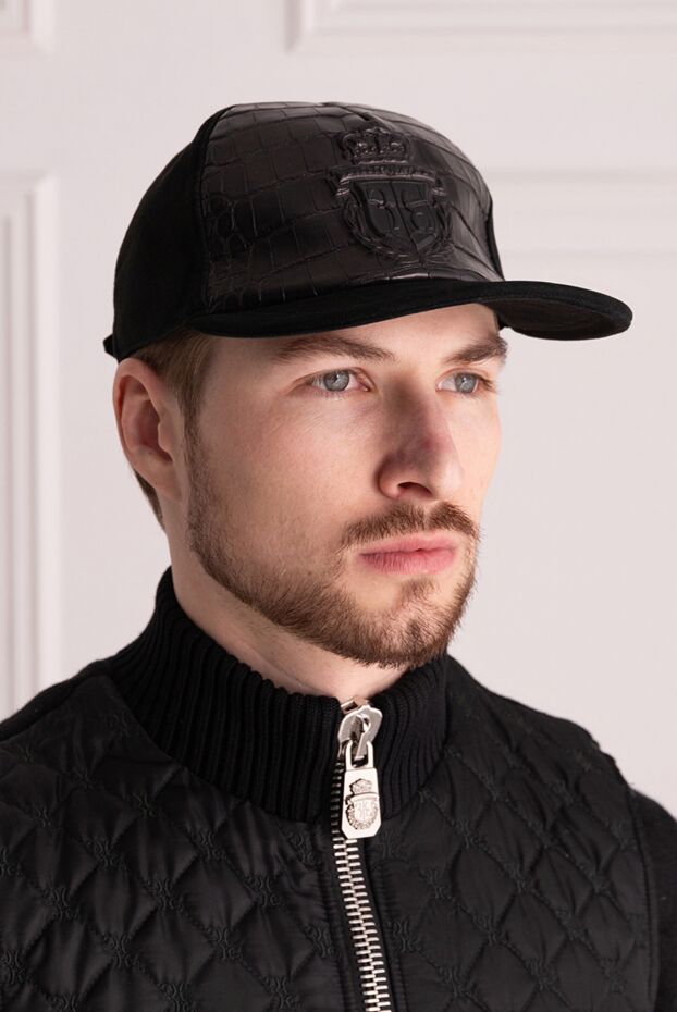 Billionaire man black crocodile and suede cap for men buy with prices and photos 149501 - photo 2