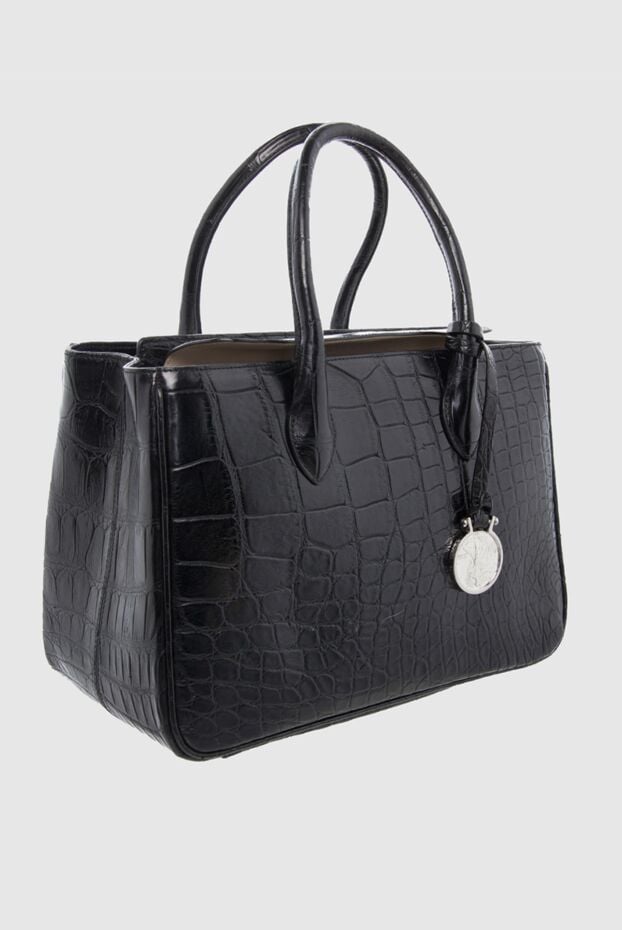 Tardini women's rectangular large black bag with logo 149519 - photo 3