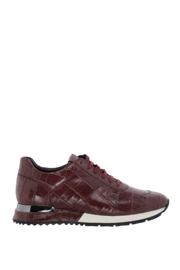 Cesare di Napoli alligator leather sneakers burgundy for men 149547 - photo 1