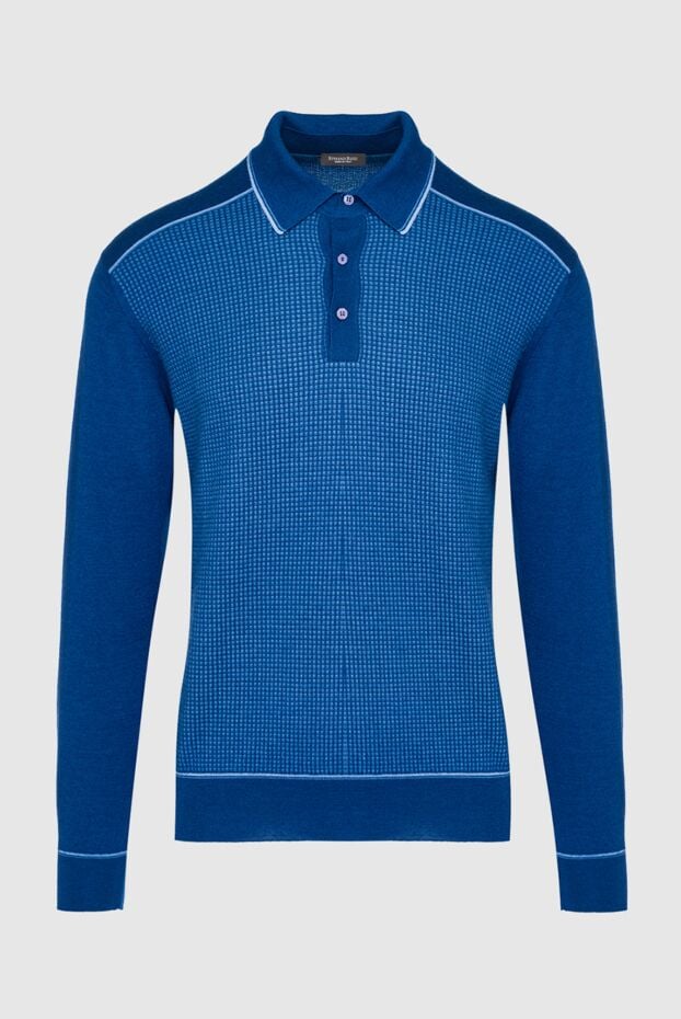 Stefano Ricci long-sleeve polo shirt in deep indigo with contrast collar trim 149554 - photo 1