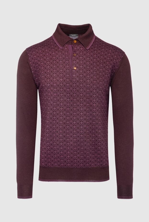 Stefano Ricci burgundy long sleeve polo shirt made of premium cashmere 149559 - photo 1