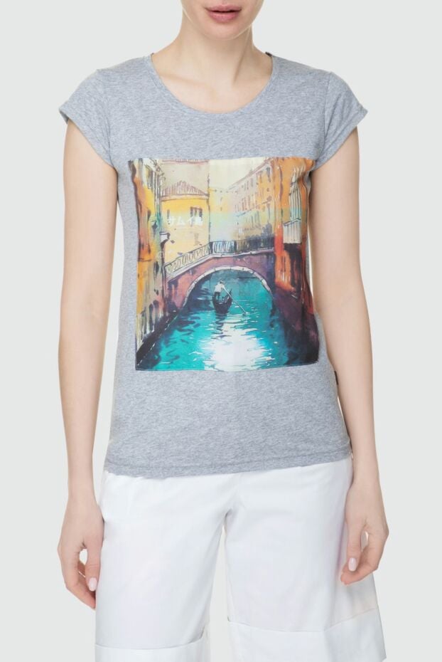Ko Samui women's cotton grey t-shirt with venice print 149609 - photo 3