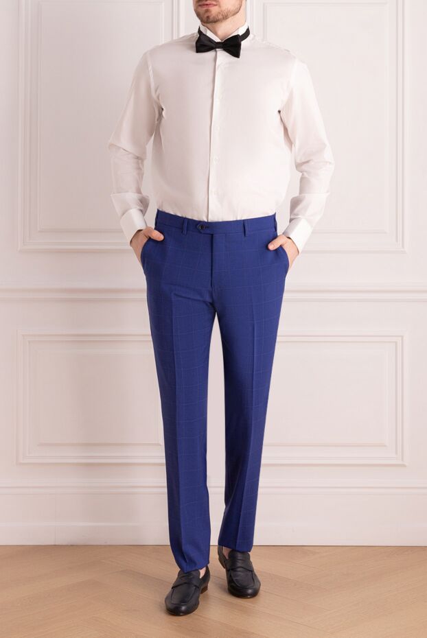 Men's white tuxedo shirt with textured fabric - photo 2