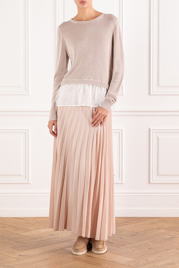 D.Exterior beige pleated midi skirt 149796 - photo 3