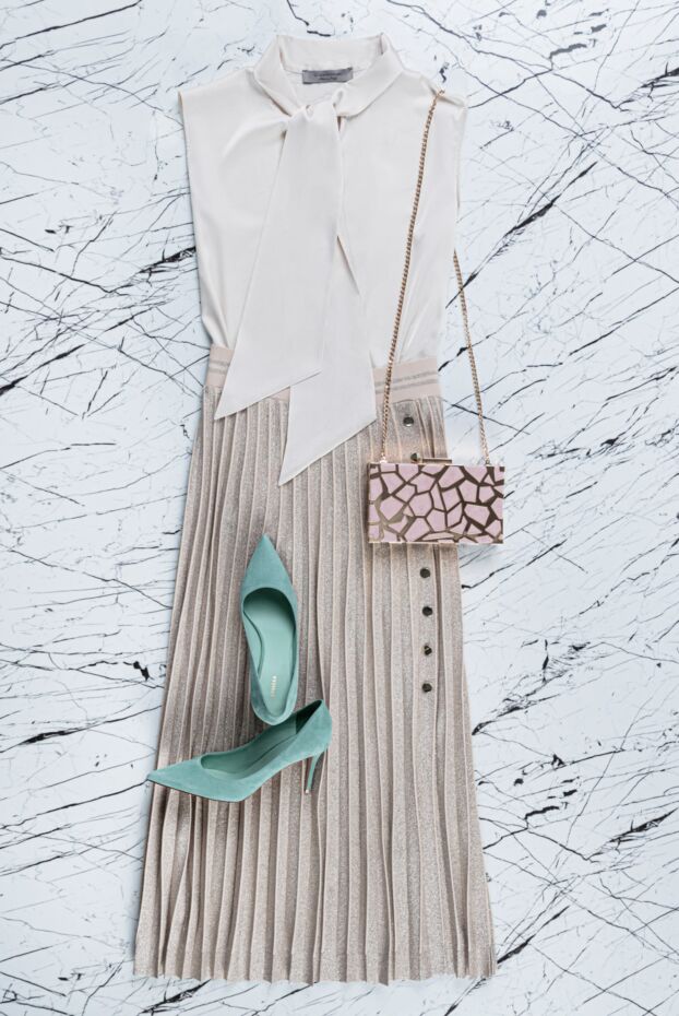 D.Exterior beige pleated midi skirt 149796 - photo 2