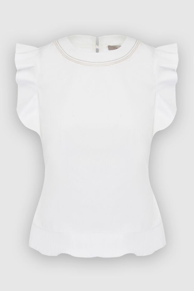 D.Exterior white loose-fitting top with decorative ruffles 149799 - photo 1