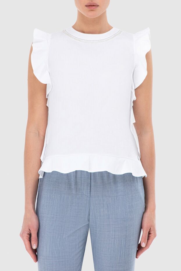 D.Exterior white loose-fitting top with decorative ruffles 149799 - photo 3