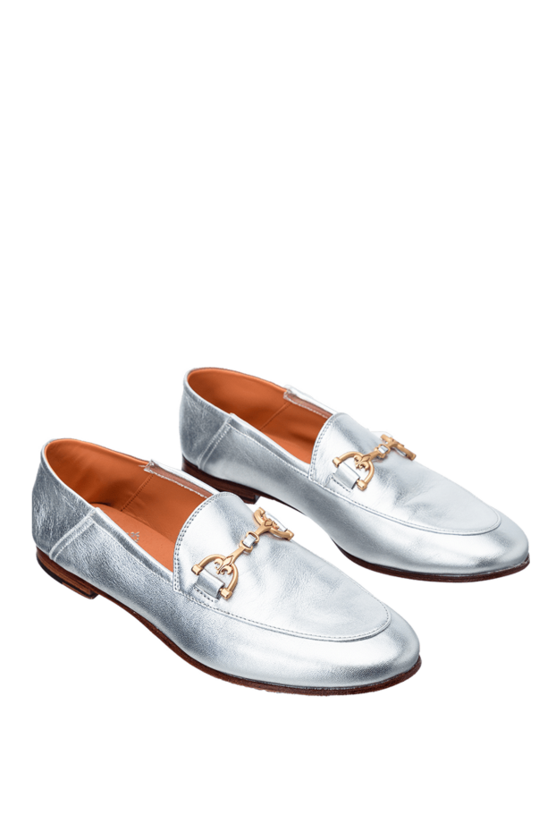 Andrea Ventura loafers women's leather with gilded decoration silver 149814 - photo 3