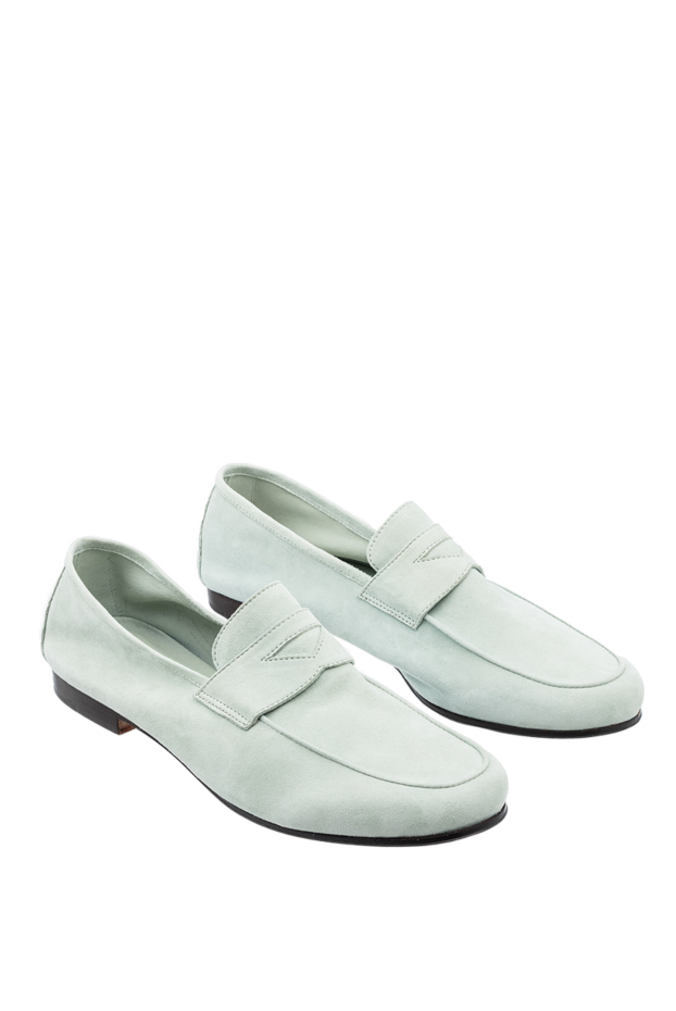 Andrea Ventura glacier blue suede penny loafers for men 149850 - photo 3