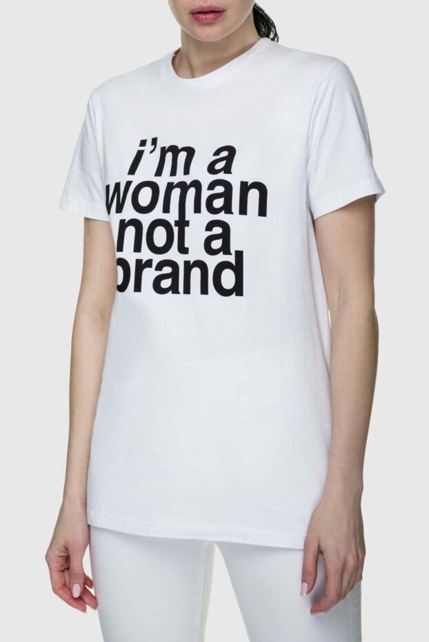 Erika Cavallini white t-shirt with contrasting text print and round neck 149896 - photo 3