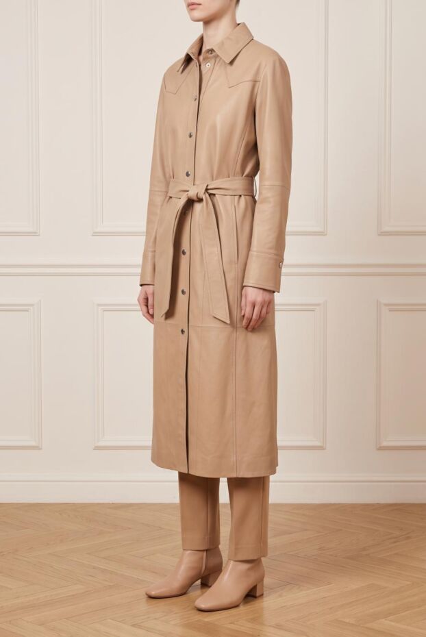Fleur de Paris beige women's trench coat made of genuine leather 149900 - photo 3