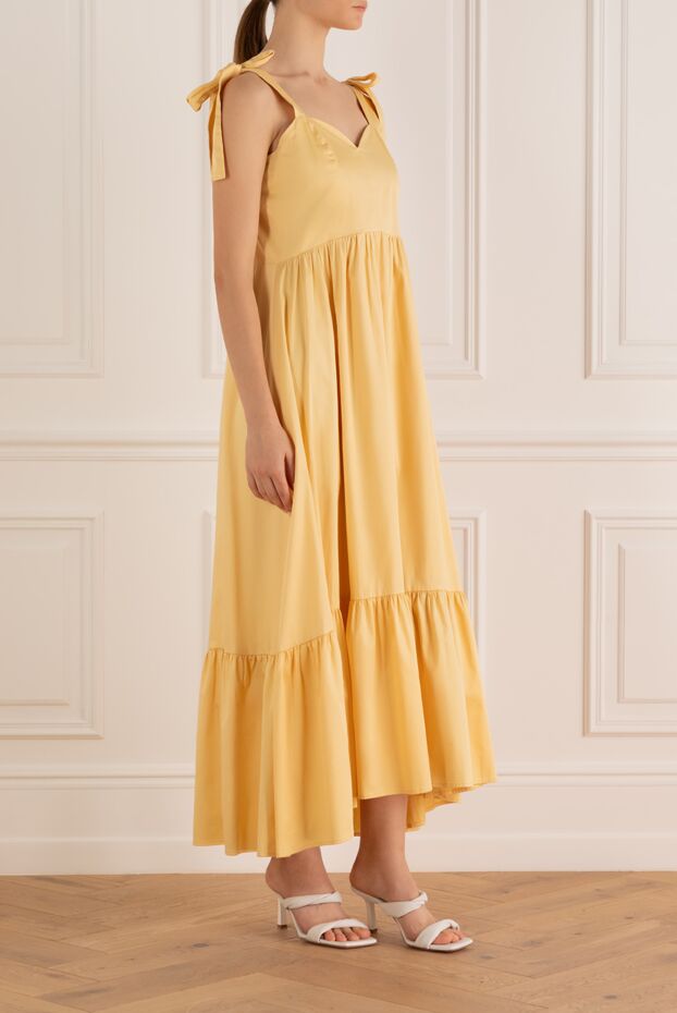 Max&Moi yellow cotton maxi dress with bow straps and gathered hem 149950 - photo 3