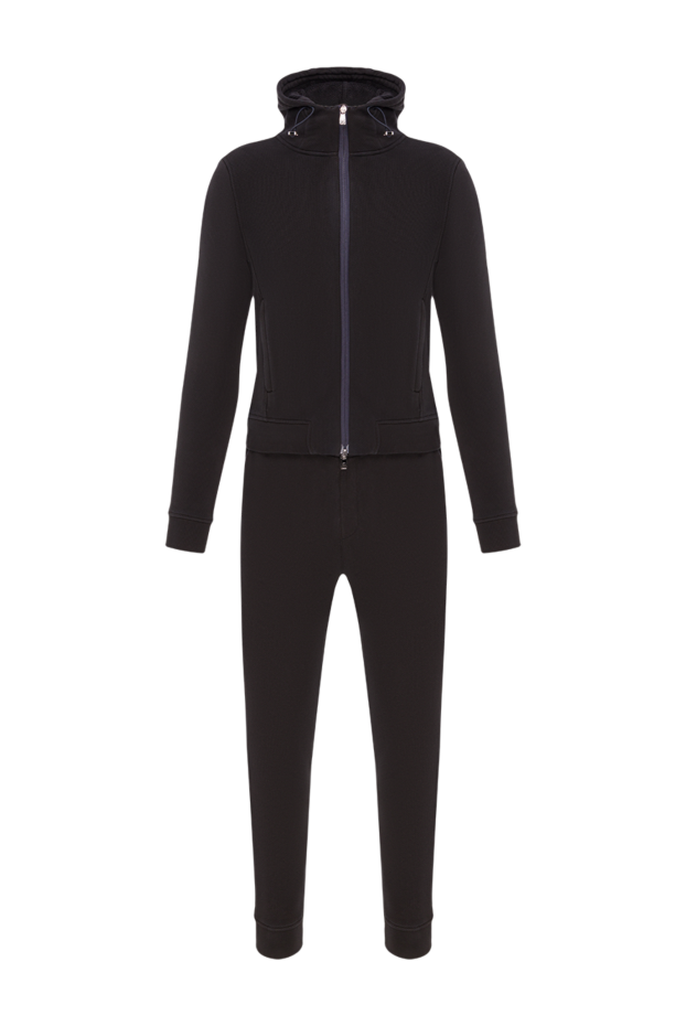 Corneliani mens dark blue cotton tracksuit with hood and elastic drawstring 149999 - photo 1