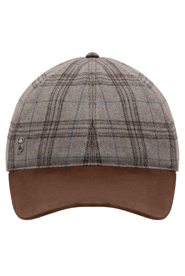 Corneliani man cap made of silk, cashmere and genuine leather beige for men buy with prices and photos 150004 - photo 1