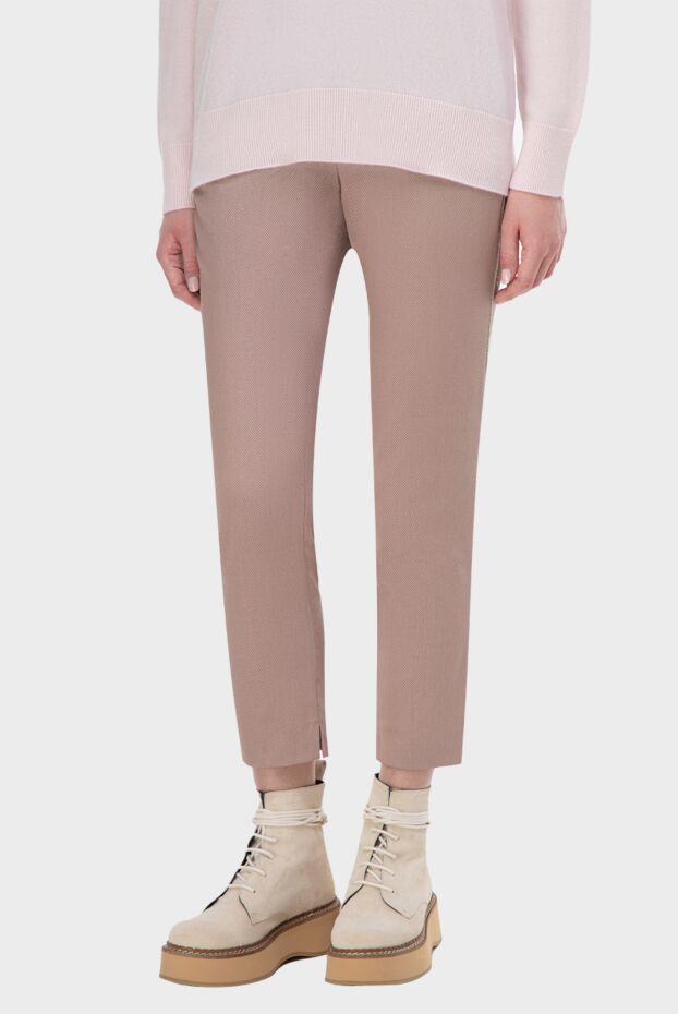 Peserico women's brown trousers cropped style 150052 - photo 3