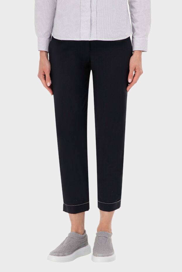 Peserico women's blue trousers cropped style 150081 - photo 3
