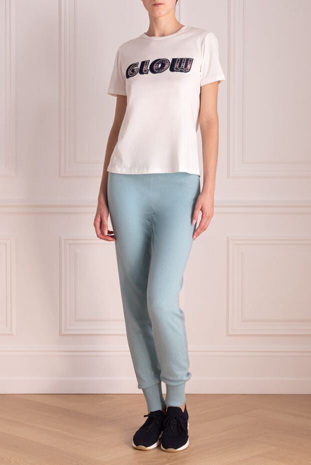 Ermanno Scervino white knitted t-shirt with the inscription glow and glitter 150111 - photo 2