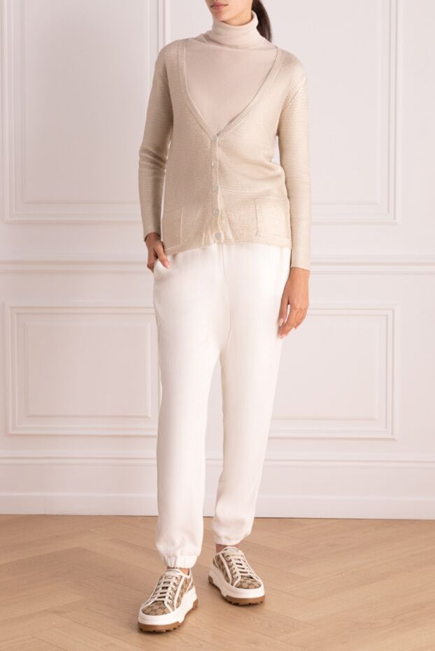 Ermanno Scervino woman white viscose and wool trousers for women buy with prices and photos 150119 - photo 2