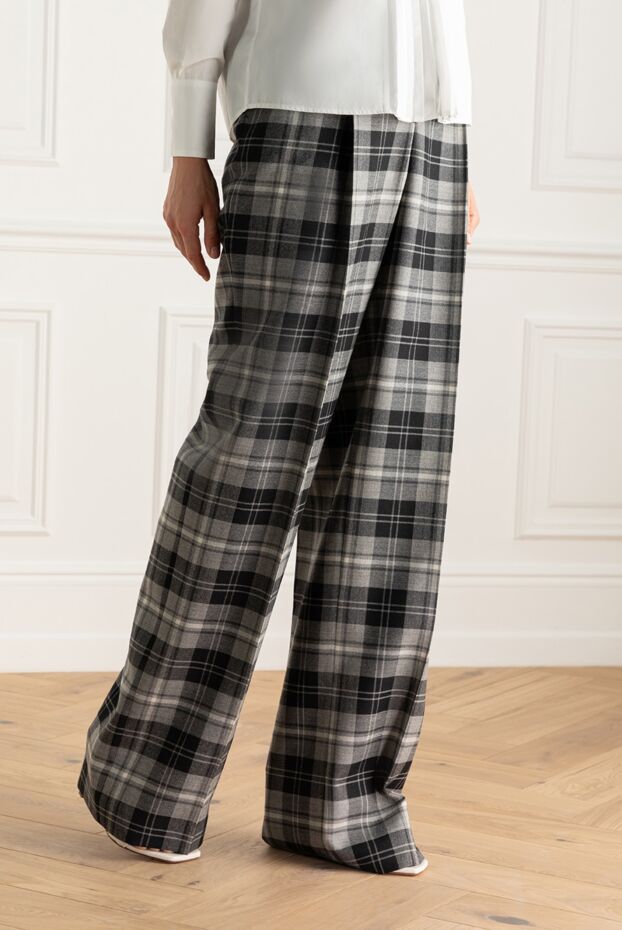 Ermanno Scervino women's wool checkered pants gray 150121 - photo 3