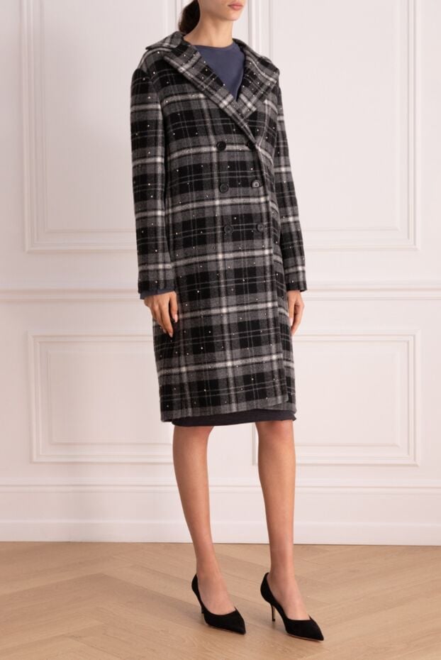 Ermanno Scervino gray wool and cotton coat for women 150139 - photo 3