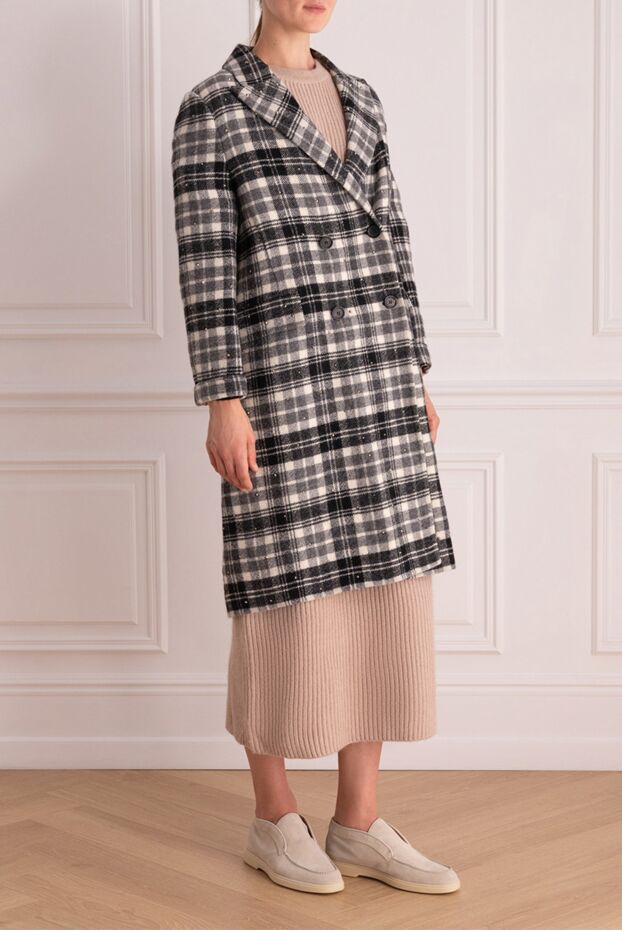 Ermanno Scervino gray wool and polyamide coat for women 150140 - photo 3