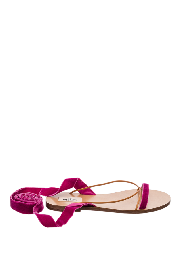 Valentino woman pink leather and velor sandals for women buy with prices and photos 150169 - photo 1