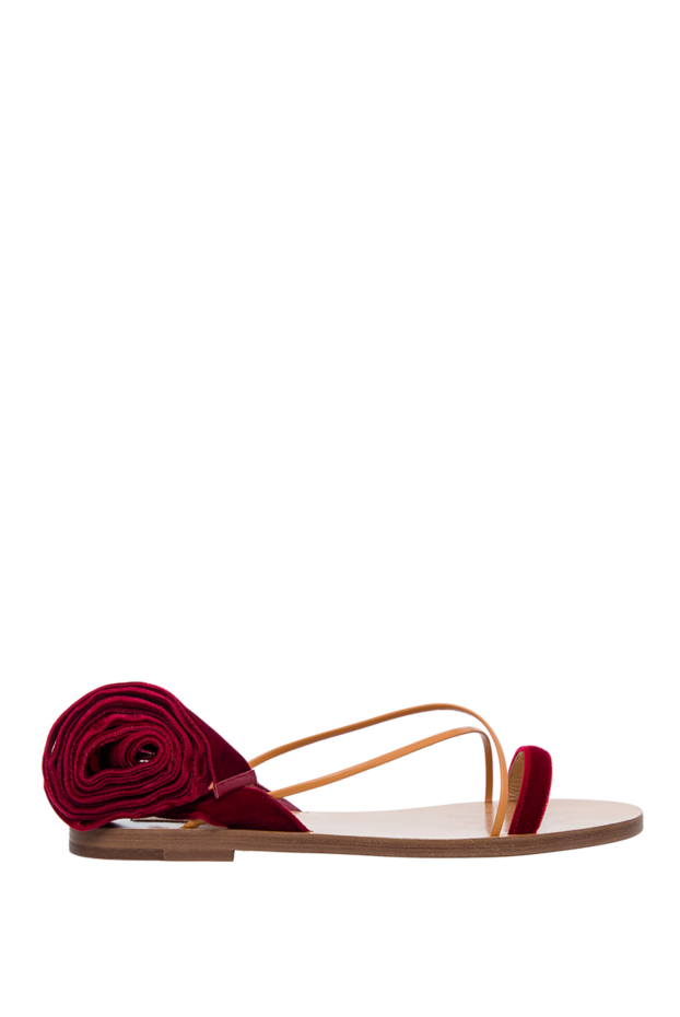 Valentino woman burgundy leather and velor sandals for women buy with prices and photos 150170 - photo 1