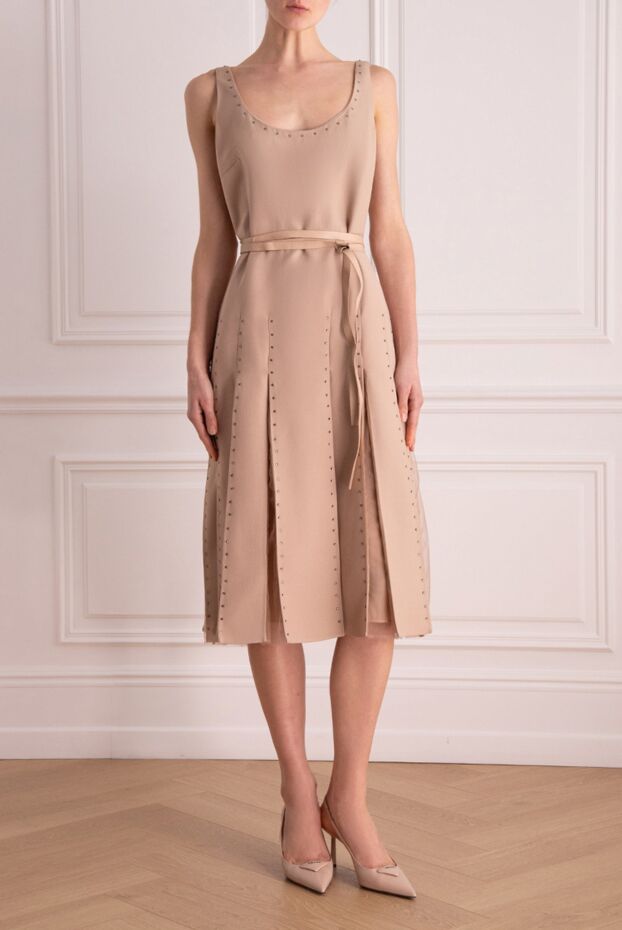 Valentino woman beige wool and silk dress for women buy with prices and photos 150185 - photo 2