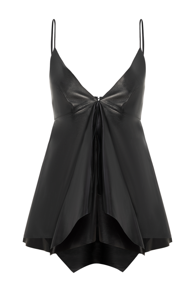 Valentino black leather flared top 150194 - photo 1